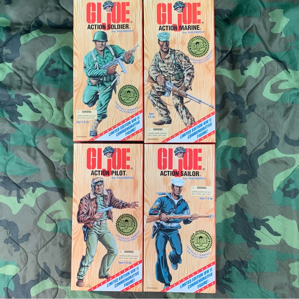 Vintage Set of 4 MIB 1996 GI Joe Limited Edition WWII Commemorative Figures.